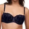 Chantelle Fleurs Signature Half Cup Balcony Bra - Velvet Marine Blue -FREYA Shop braforme chantelle lingerie 12q50 f