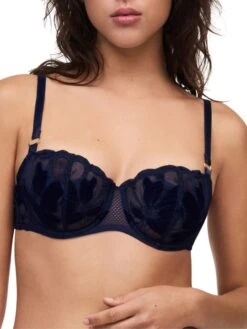 Chantelle Fleurs Signature Half Cup Balcony Bra - Velvet Marine Blue
