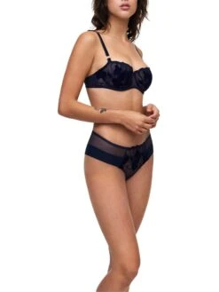 Chantelle Fleurs Signature Half Cup Balcony Bra - Velvet Marine Blue -FREYA Shop braforme chantelle lingerie 12q50 fl
