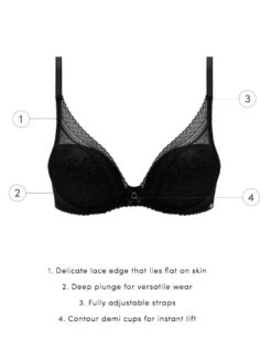 Chantelle Festivite Plunge T-Shirt Bra - Black -FREYA Shop braforme chantelle lingerie bra c36820 011 festivite info