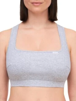 Chantelle Cotton Comfort Bralette - Mixed Grey