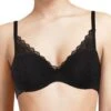 Chantelle Easy Feel Floral Touch Covering Memory Foam Bra - Black -FREYA Shop braforme chantelle lingerie easyfeel floral touch c94260 011 f