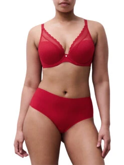 Chantelle Norah Chic Plunge T-Shirt Bra - Poppy Red -FREYA Shop braforme chantelle norah chic C16MNA 0YU 2f