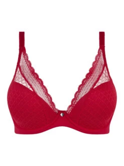 Chantelle Norah Chic Plunge T-Shirt Bra - Poppy Red -FREYA Shop braforme chantelle norah chic C16MNA 0YU c