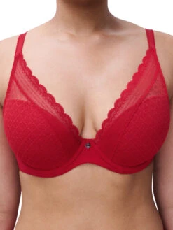 Chantelle Norah Chic Plunge T-Shirt Bra - Poppy Red -FREYA Shop braforme chantelle norah chic C16MNA 0YU s