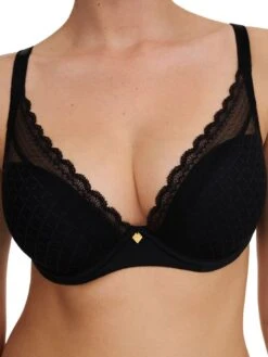 Chantelle Norah Chic Plunge T-Shirt Bra - Black -FREYA Shop braforme chantelle norah chic plunge C16MNA 011 f
