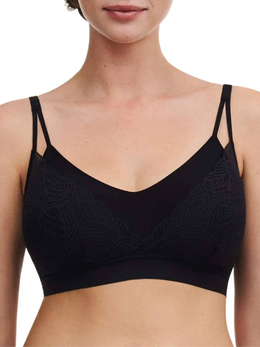 SoftStretch Lace Removable Padding Bralette - Black 3 SoftStretch Lace Removable Padding Bralette - Black