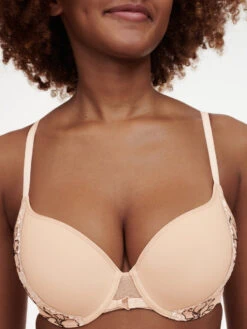 Chantelle Spice Covering T-Shirt Bra - Clay Nude/Black -FREYA Shop braforme chantelle spice C22BN0 0JK 2f