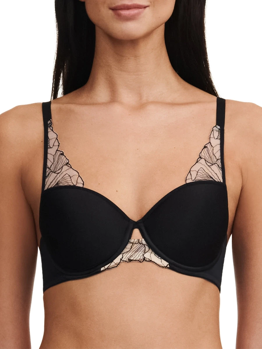 Chantelle Tattoo Love Half Cup Memory Foam T-Shirt Bra - Black/Golden Beige 3 Chantelle Tattoo Love Half Cup Memory Foam T-Shirt Bra - Black/Golden Beige