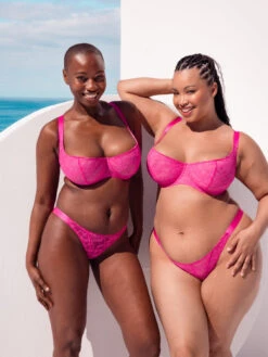 Curvy Kate All Night Lace Scooped Balcony Bra - Hot Pink/Blush -FREYA Shop braforme curvy kate all night lace CK090114 HPU 5l