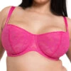 Curvy Kate All Night Lace Scooped Balcony Bra - Hot Pink/Blush -FREYA Shop braforme curvy kate all night lace CK090114 HPU f