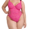 Curvy Kate All Night Lace Plunge Bodysuit - Hot Pink/Blush -FREYA Shop braforme curvy kate all night lace CK090704 HPU f