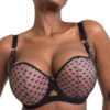 Curvy Kate Boost Heartbreaker Padded Balcony Bra - Black/Pink -FREYA Shop braforme curvy kate boost heartbreaker CK092106 BPK f