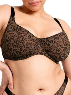 Curvy Kate Cool Cat Scooped Balcony Bra - Leopard Brown