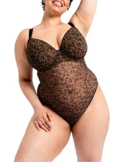 Curvy Kate Cool Cat Bodysuit - Leopard Brown -FREYA Shop braforme curvy kate cool cat CK076704 LPB 2f