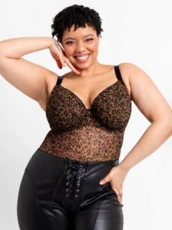 Curvy Kate Cool Cat Bodysuit - Leopard Brown -FREYA Shop braforme curvy kate cool cat CK076704 LPB l