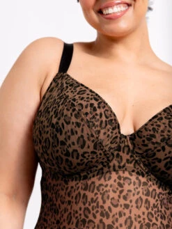 Curvy Kate Cool Cat Bodysuit - Leopard Brown -FREYA Shop braforme curvy kate cool cat CK076704 LPB s