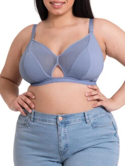 Curvy Kate Get Up And Chill Non Wired Bralette - Slate Blue -FREYA Shop braforme curvy kate get up and chill CK040110 STB 2f