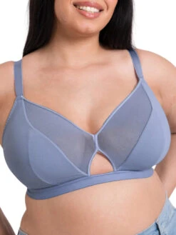 Curvy Kate Get Up And Chill Non Wired Bralette - Slate Blue