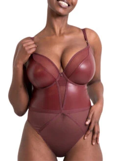 Curvy Kate Lucky Star Bodysuit - Oxblood -FREYA Shop braforme curvy kate lucky star CK031704 OXB 2f 2