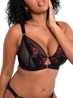 Curvy Kate Mesmerise Plunge Bra - Black Multi -FREYA Shop braforme curvy kate mesmerise ST037101 BMU 2f