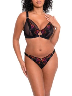 Curvy Kate Mesmerise Plunge Bra - Black Multi -FREYA Shop braforme curvy kate mesmerise ST037101 BMU 3f