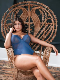 Curvy Kate Suspense Plunge Bodysuit - French Blue -FREYA Shop braforme curvy kate scantilly suspense ST043704 FBL l