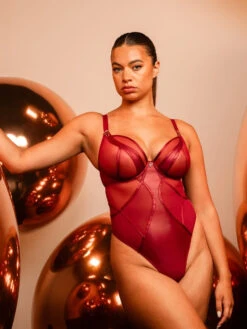 Curvy Kate Suspense Plunge Bodysuit - Sangria -FREYA Shop braforme curvy kate scantilly suspense ST043704 SAN 2l