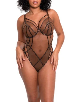 Curvy Kate Senses Plunge Bodysuit - Leopard Brown -FREYA Shop braforme curvy kate senses ST027704 LPB 2f