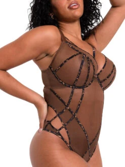 Curvy Kate Senses Plunge Bodysuit - Leopard Brown -FREYA Shop braforme curvy kate senses ST027704 LPB s
