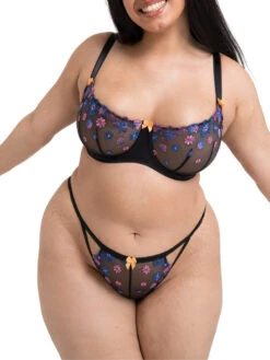 Curvy Kate Strawberry Crush Balcony Bra - Black Multi -FREYA Shop braforme curvy kate strawberry crush CK075100 BMU 3f
