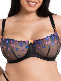 Curvy Kate Strawberry Crush Balcony Bra - Black Multi