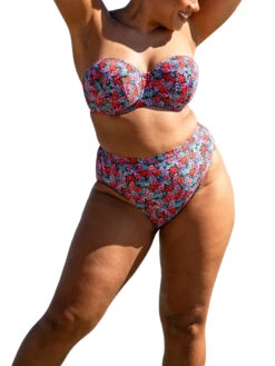 Curvy Kate Kitsch Kate Bandeau Bikini Top - Floral Print -FREYA Shop braforme curvykate kitsch kate CS033307 FLP 2l