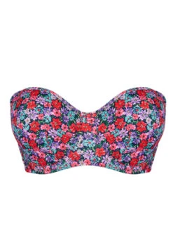 Curvy Kate Kitsch Kate Bandeau Bikini Top - Floral Print -FREYA Shop braforme curvykate kitsch kate CS033307 FLP c
