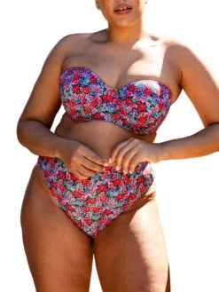 Curvy Kate Kitsch Kate Bandeau Bikini Top - Floral Print -FREYA Shop braforme curvykate kitsch kate CS033307 FLP l