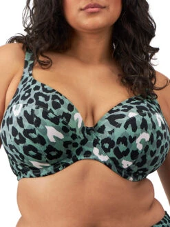 ELOMI Jungle Bay Plunge Bikini Top - Olive