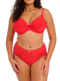 ELOMI Kendra Plunge Bra - Cherry -FREYA Shop braforme elomi lingerie kendra cherry red el301602 el301651 full