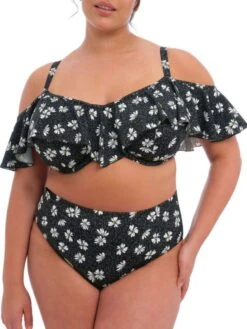 ELOMI Plain Sailing Bikini Top - Black Daisy