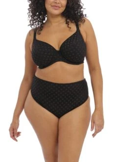 ELOMI Bazaruto Plunge Bikini Top - Black -FREYA Shop braforme elomi swimwear bazaruto bikini top es800602 blk black full