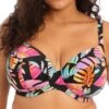 ELOMI Tropical Falls Plunge Bikini Top - Black -FREYA Shop braforme elomi swimwear es801502 multi f