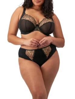 ELOMI Teagan Plunge Bra - Black/Almond -FREYA Shop braforme elomi teagan EL302602 ALM 2f