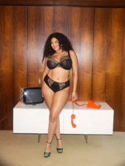 ELOMI Teagan Plunge Bra - Black/Almond -FREYA Shop braforme elomi teagan EL302602 ALM 2l