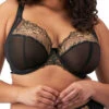 ELOMI Teagan Plunge Bra - Black/Almond -FREYA Shop braforme elomi teagan EL302602 ALM f