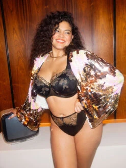 ELOMI Teagan Half Cup Bra - Black/Almond -FREYA Shop braforme elomi teagan EL302615 ALM 2l