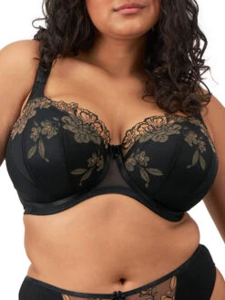 ELOMI Teagan Half Cup Bra - Black/Almond