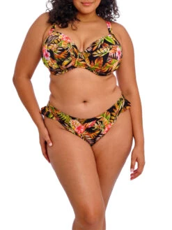 ELOMI Tiger Valley Plunge Bikini Top - Black -FREYA Shop braforme elomi tiger valley ES802302 BLK 2f