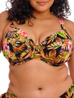 ELOMI Tiger Valley Plunge Bikini Top - Black