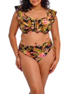 ELOMI Tiger Valley Ruffle Bikini Top - Black -FREYA Shop braforme elomi tiger valley ES802306 BLK 2f