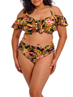 ELOMI Tiger Valley Ruffle Bikini Top - Black -FREYA Shop braforme elomi tiger valley ES802306 BLK 3f