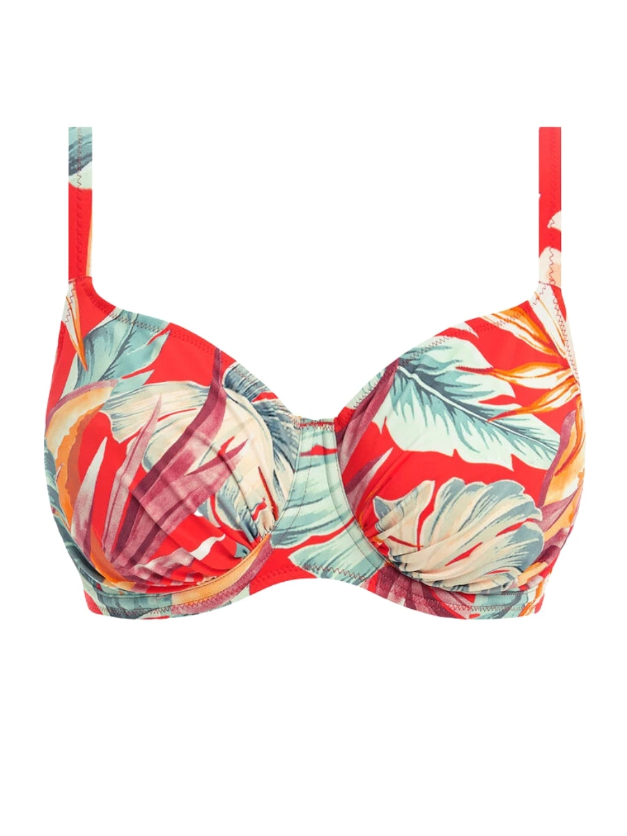 FANTASIE Bamboo Grove Gathered Full Cup Bikini Top - Hot Chilli 6 FANTASIE Bamboo Grove Gathered Full Cup Bikini Top - Hot Chilli - Image 4